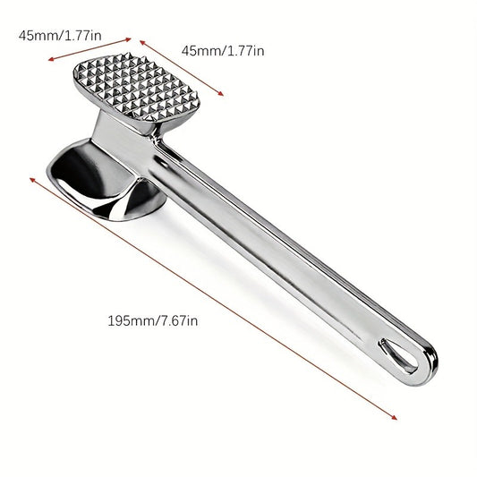 1pc Double-sided Loose Meat Hammer, Steak Hammer, Meat Rejuvenation Needle Stainless Steel Aluminum Alloy Smash Slap Pig Squeak Knock Meat Hammer Tool Kitchen Accessories Kitchen Stuff Party Favors Outdoor Picnic Travel Camping BBQ Accessories Bee's to Find