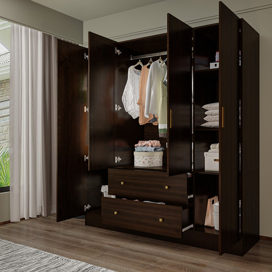 Wardrobe Closet With Mirror Armoire 2 Drawer 5 Shelves Penderie Wardrobe Armoire Bee's to Find