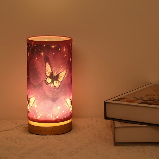 1pc Purple Butterfly Table Lamp - Elegant Bedside Night Light and Room Decor Bee's to Find