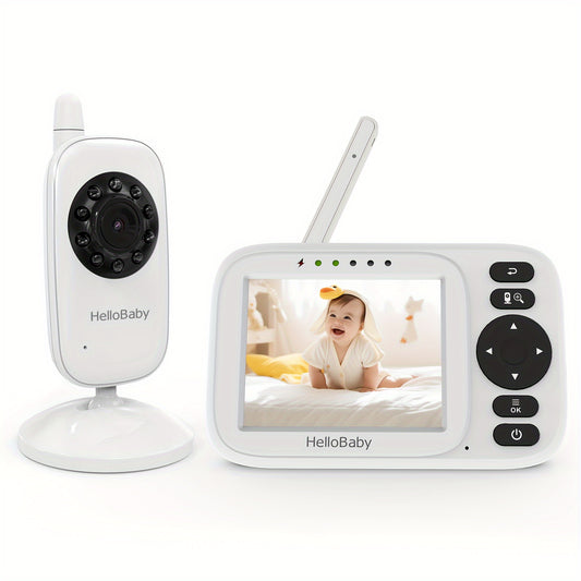 Video Monitor No WiFi, 3.2 Inch LCD Screen Monitor With Camera And Audio, Wireless 1000ft Transmission Range With Infrared Night Vision, Temperature Sensor, ECO Mode, Remote Pan-Tilt-Zoom Camera, Alarm Setting Function Bee's to Find