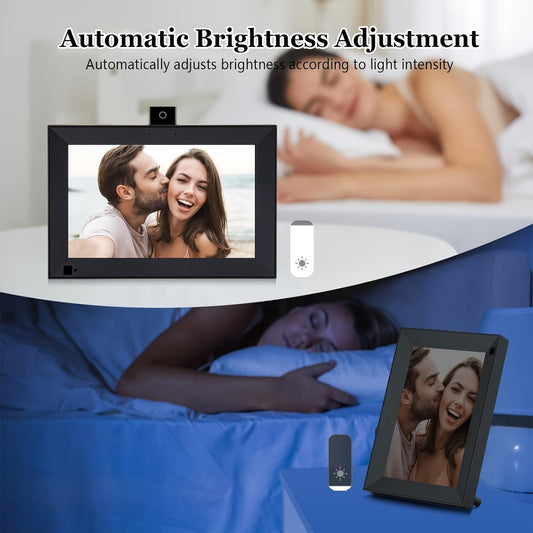 10.1" WiFi Digital Picture Frame, 16GB Smart Digital Photo Frame With Video Call, 1280x800 IPS LCD Touch Screen, Auto-Rotate, Share Photos And Videos Via App From Anywhere Bee's to Find