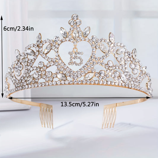 1pc Rhinestone Tiara Crown for Birthday, Wedding, and Princess Parties - Elegant Hair Accessory for Teens and Ladies Bee's to Find