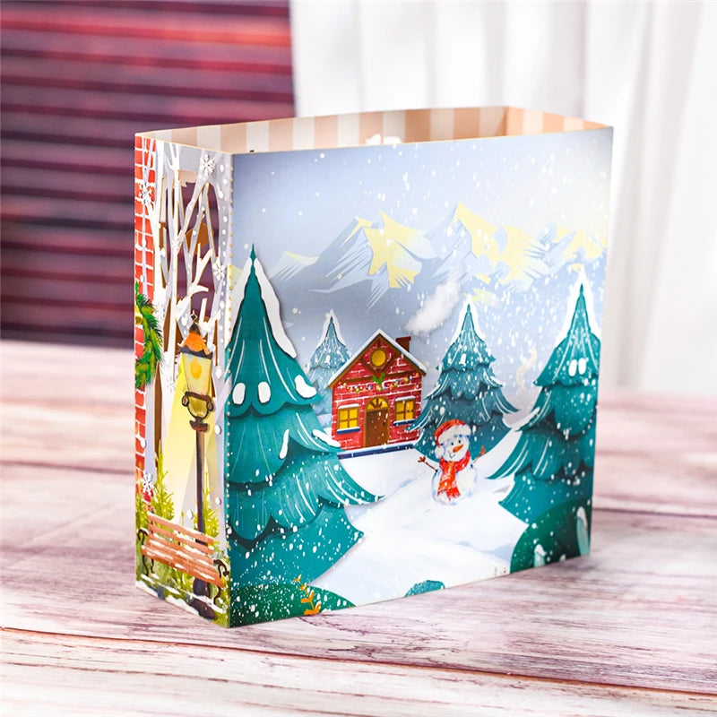 10 Pack Pop Up Christmas Card Santa Claus 3D Xmas Greeting Cards with Envelope Gift for New Year Winter Holiday Bee's to Find