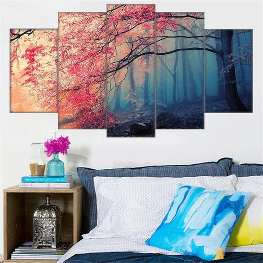Wall Art Canvas Landscape Cherry Blossom Tree Poster Painting Modern Decor For Living Room Picture Print Bedroom Home Decoration - Bee's to Find