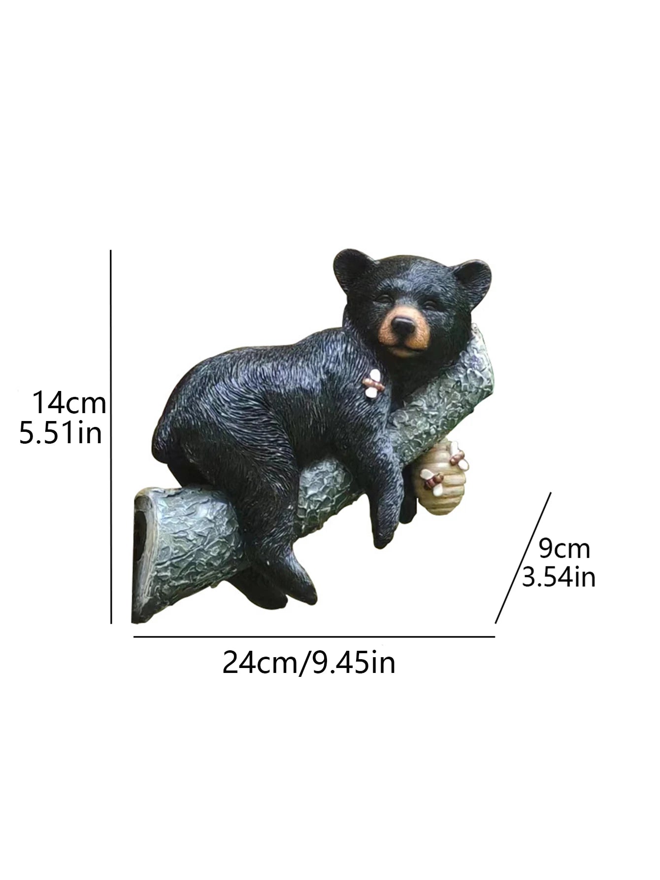 1pc black bear climbing tree to steal honey resin craft pendant outdoor garden landscaping creative decorations - Bee's to Find