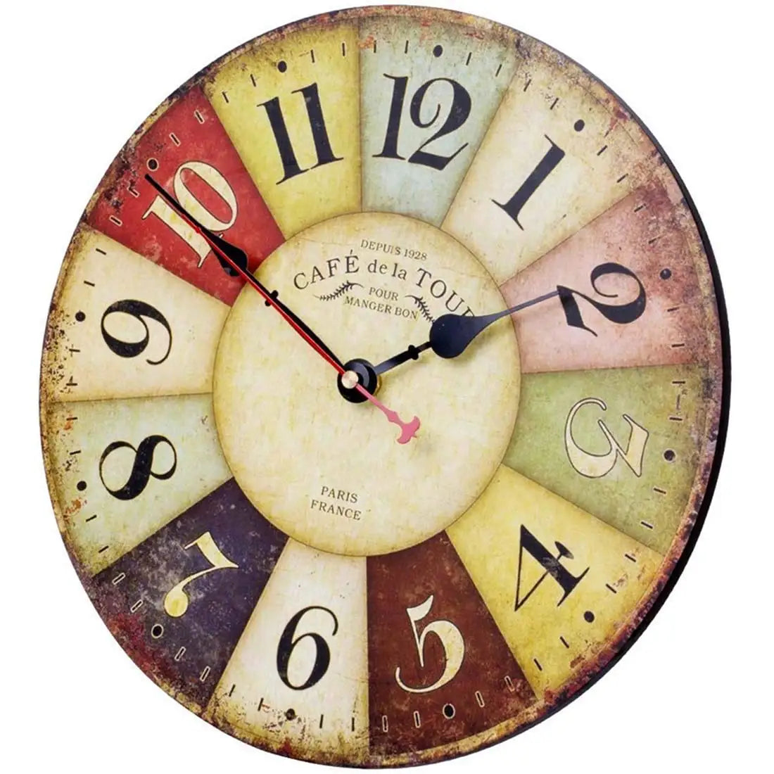 12 Inch Thick Wood Kitchen Wall Clock Retro Farmhouse Clocks for Living Room Decor Bedroom Restaurant - Bee's to Find