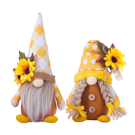 Spring Sunflower Gnomes Easter Decorations Handmade Summer Sunflower Gnomes Faceless Plush Rudolph Doll Farmhouse Home Decor - Bee's to Find