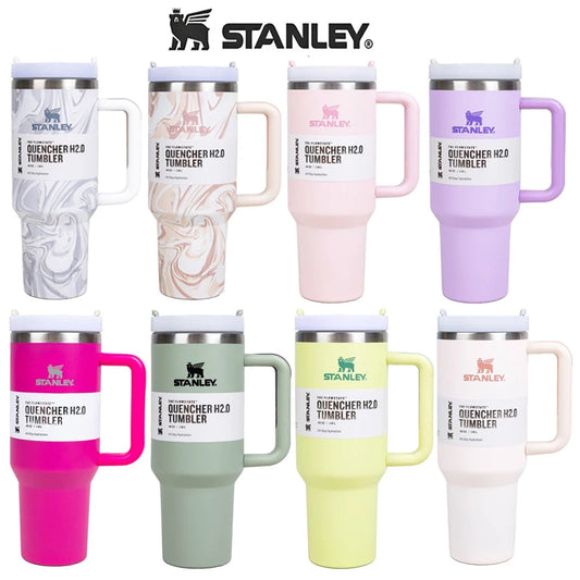 Stanley 30oz/40oz Insulated Tumbler With Lid and Straws Stainless Steel Coffee Tumbler with Handle Vacuum Leak Proof Coffee Cup - Bee's to Find