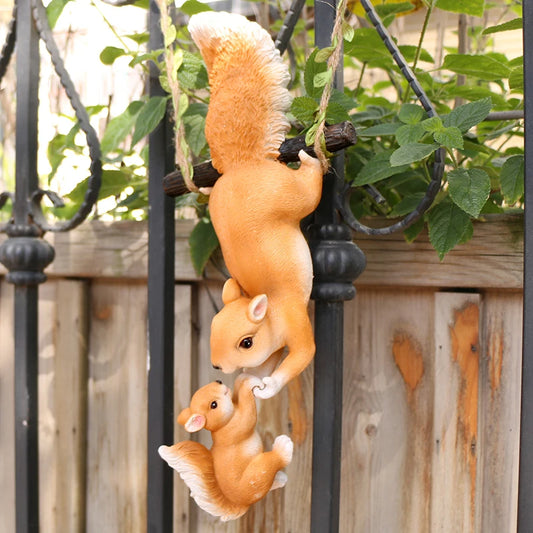 1pc Creative Climbing Rope Squirrel Figurine - Perfect forGarden & Outdoor Decoration! - Bee's to Find