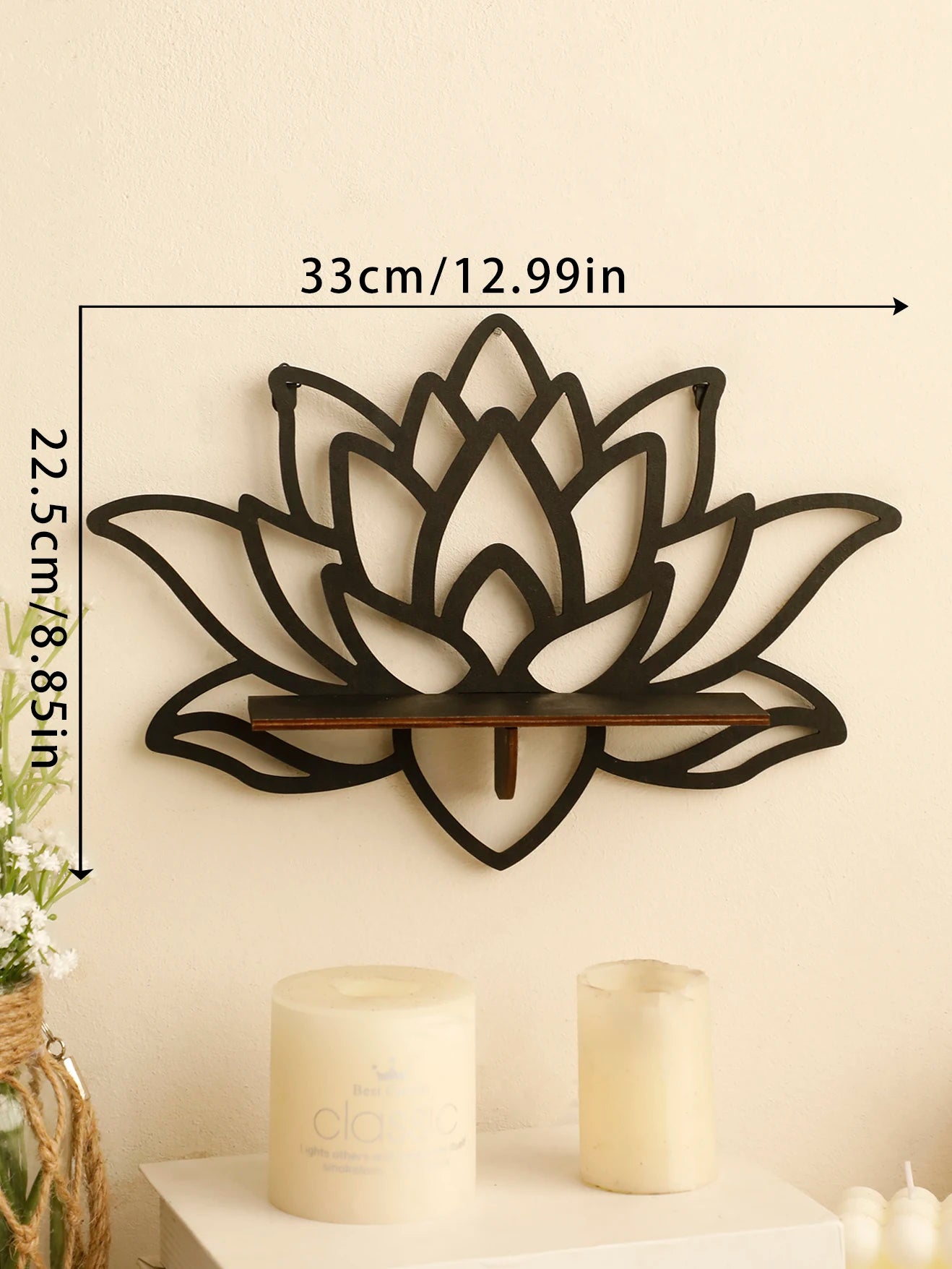 1 Pc Lotus Crystal Shelf Display Essential Oil Rack Candles Stone Floating Wall Shelf Modern Home Decoration Wall Decor Gift - Bee's to Find