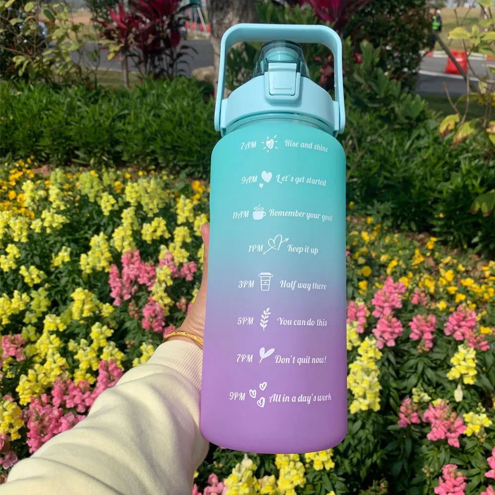 Water Bottle Motivational Drinking Bottle Sports Water Bottle With Time Marker Portable Reusable Plastic Cups Outdoor Travel Gym - Bee's to Find