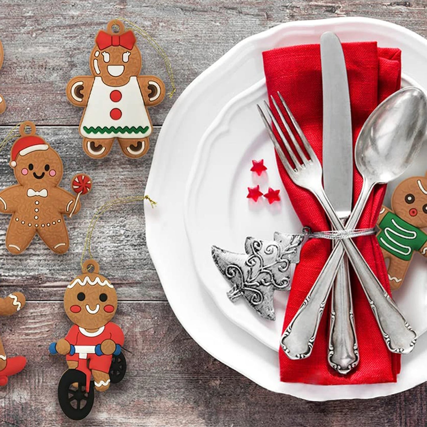 12pcs Christmas Gingerbread Man Ornaments for Christmas Tree Decorations 3 Inch Tall - Bee's to Find