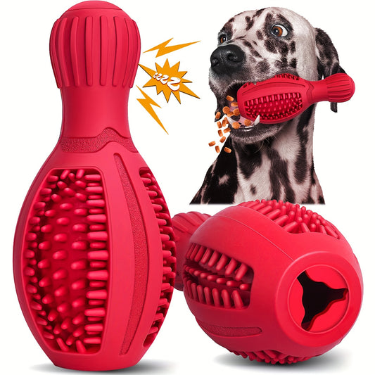 1pc Dog Durable Chew Slow Food Dispenser Toy, Bowling Ball Shaped Dog Interactive Play Toy, Teeth Cleaning Training Toy Pet Supplies Bee's to Find