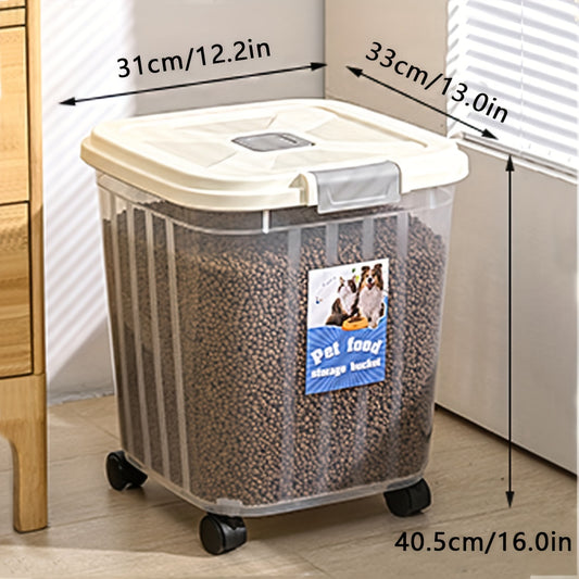 1pc Pet Food Storage Container With Pulley Design And Lid, Moisture Proof Insect Proof Dog Cat Dry Food Storage Bucket Bee's to Find